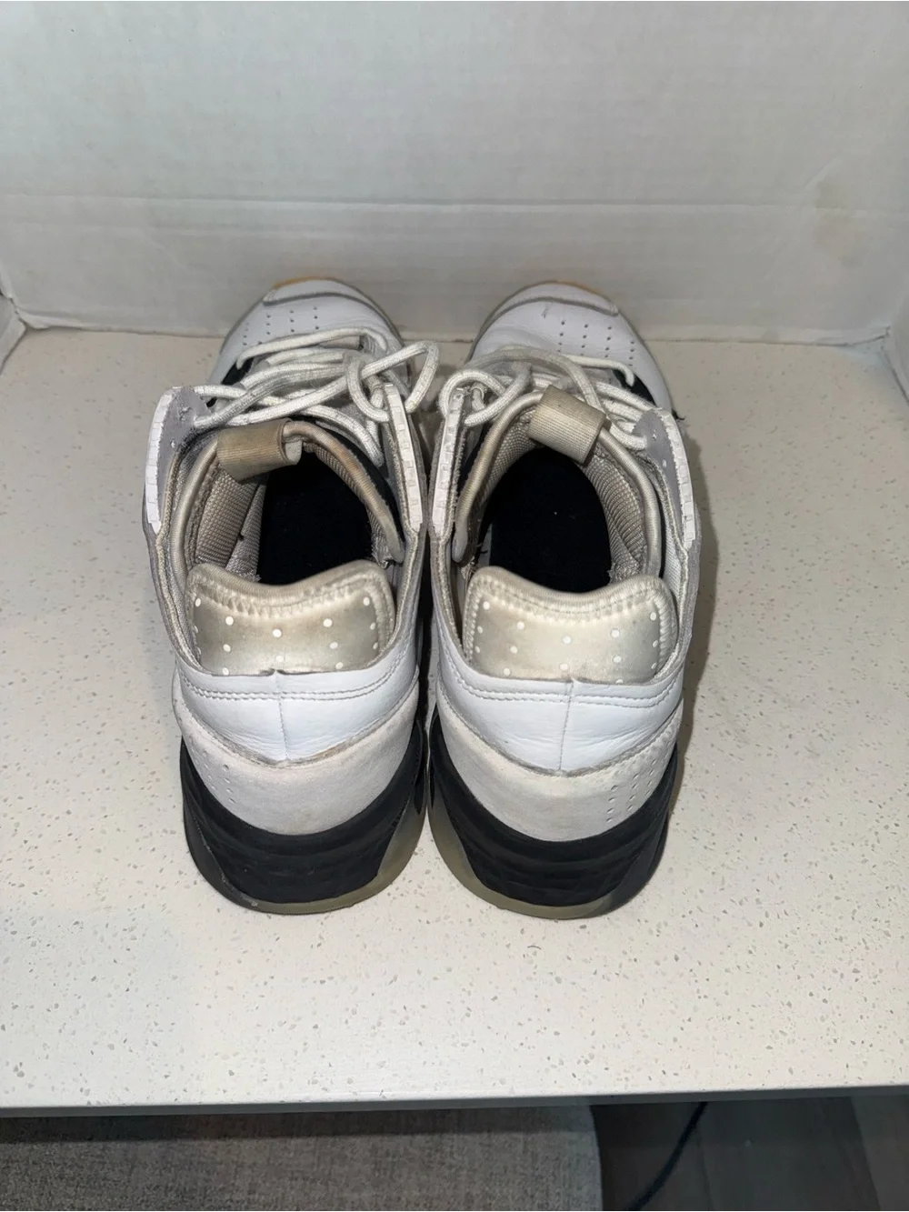 adidas Men's White and Gray Retro Runner Sneakers